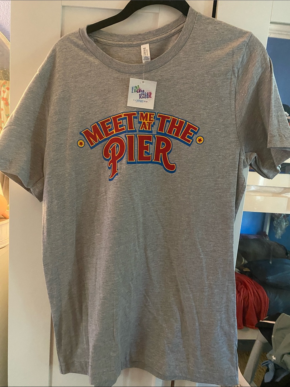 "Meet Me at the Pier" Gray Short Sleeve Tee